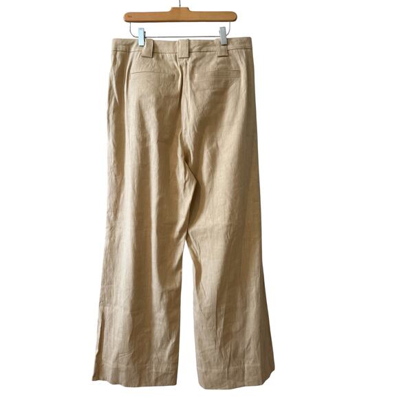 A.L.C. Tommy Linen Blend Wide Leg Pants Sand 10 - Picture 6 of 8